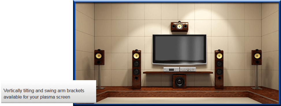 Wall Mounted Plasma Screen With Speakers Underneath - Home Theater Philippines Price (973x369), Png Download