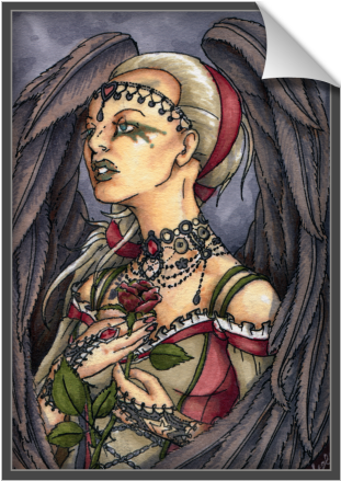 Gothic Angel Portrait - Portrait (674x516), Png Download