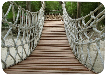 Adventure Wooden Rope Jungle Suspension Bridge Bath - Puente Colgante De Madera (400x400), Png Download