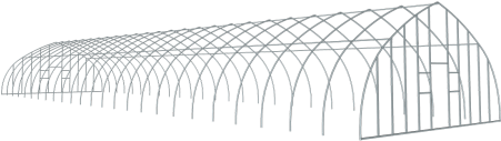 High Tunnel Greenhouse 24 X 100 X 12 Ft - Sketch (600x450), Png Download