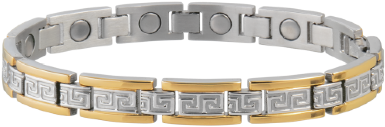 Sabona Lady Greek Key Duet Bracelet, Silver, Size M (780x1050), Png Download