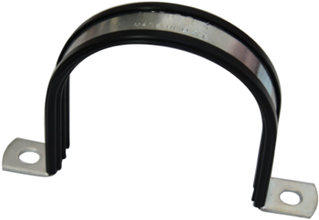 Galvanised U Strap Clamp With Rubber Lined - U Strap Clamp (500x353), Png Download
