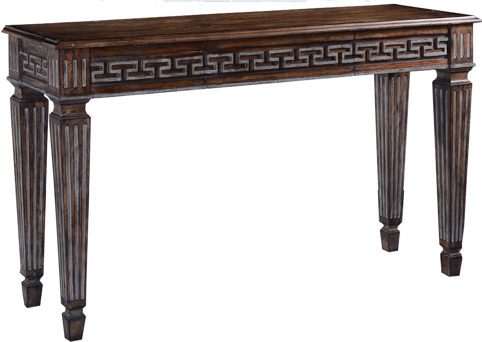 Greek Key Sideboard - Pottery Barn Turn Leg Table (987x704), Png Download
