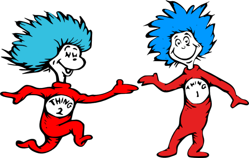 Movies, Personal Use, Thing 1 And - Cat In The Hat Thing One (843x537), Png Download