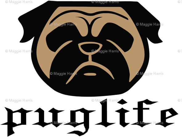 Thug Dog Life - Face French Bulldog Tattoo (604x479), Png Download