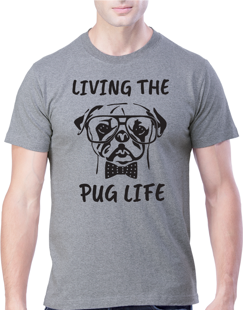 Living The Pug Life T Shirt - Gildan Maroon Tshirt (1200x1200), Png Download