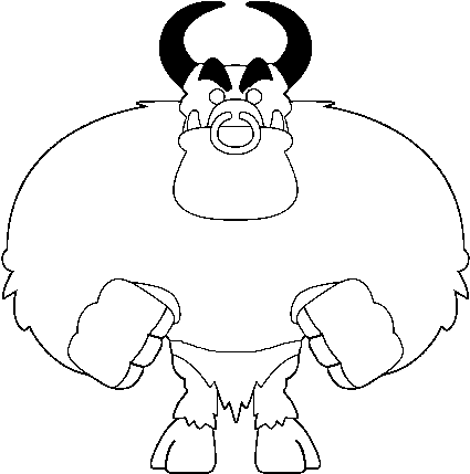 Dibujo De Demonio Musculoso Para Colorear - Illustration (600x470), Png Download