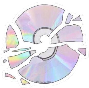 Cd Holo Broken Pieces Outline Transparent Png Freetoedi - Overlay Tumblr Png Transparent (374x359), Png Download