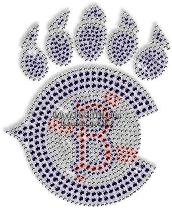 Custom Best Sparkling Baseball And Blue Paw Print Diamante - Circle (450x450), Png Download