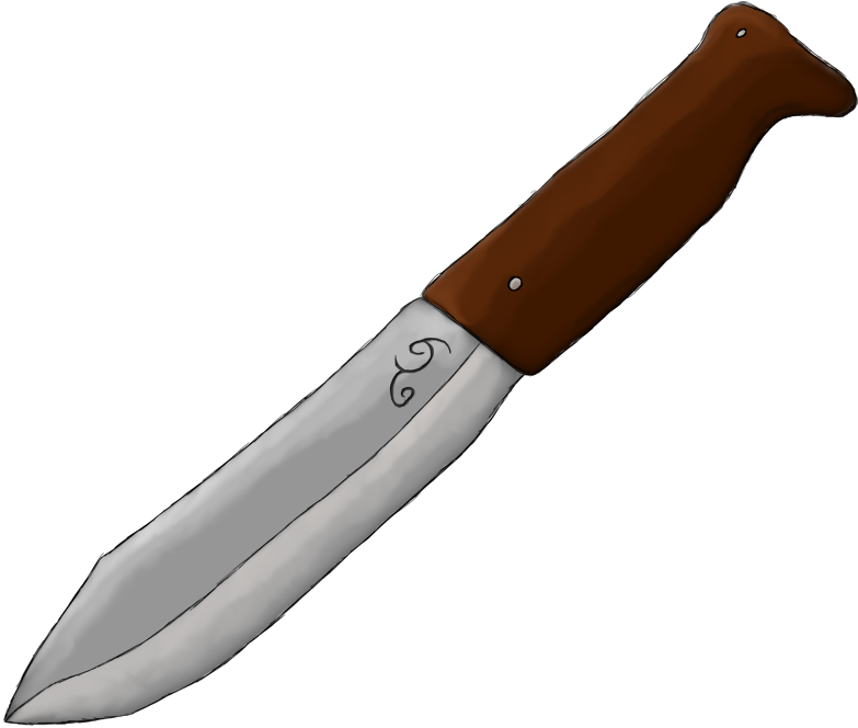 Kr Hunt Knife Art - Utility Knife (800x680), Png Download