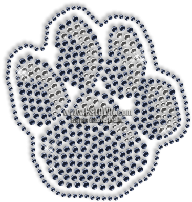 Sparkling Blue Rhinestone Paw Iron On Motif - Emblem (450x450), Png Download