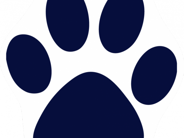 Navy Clipart Paw Print - Dog Paw Blue (640x480), Png Download