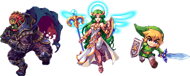 Pixel Art Personajes (636x258), Png Download