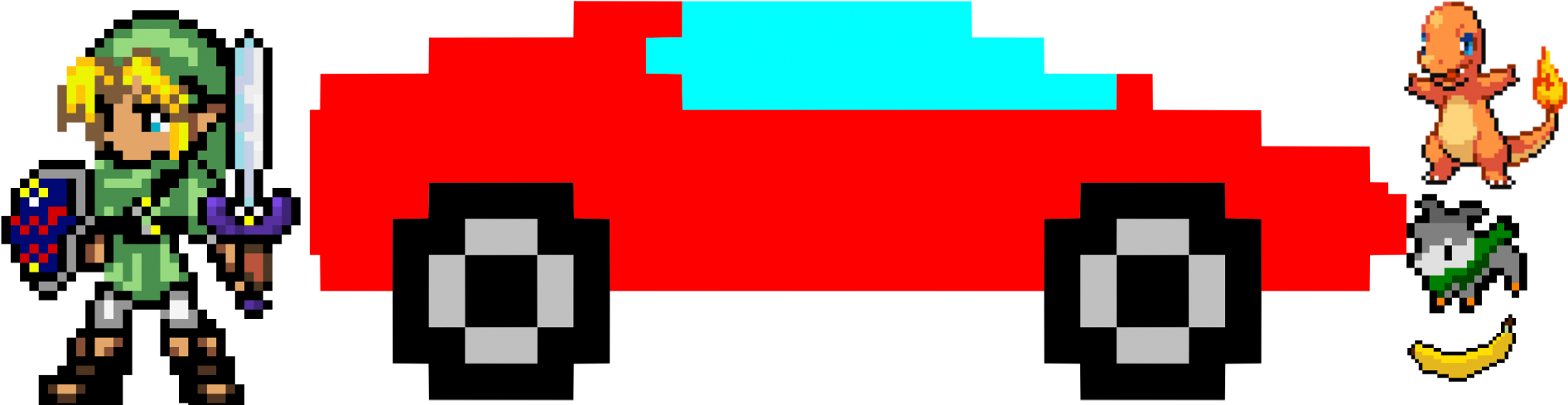 Test - Car Pixel Art (1920x488), Png Download