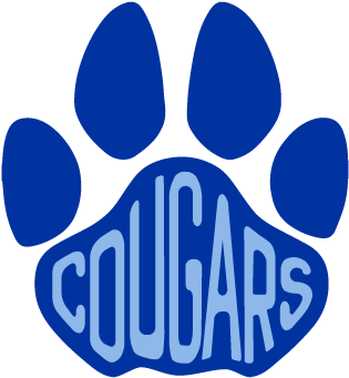 Cougar Paw Print - Blue Cougar Paw Print (432x432), Png Download