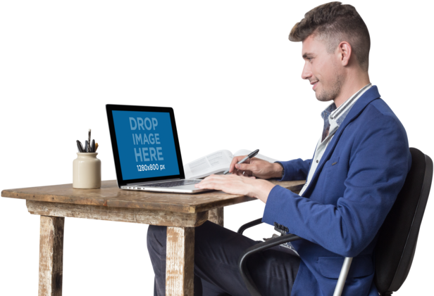Man Work Desk Png (640x480), Png Download
