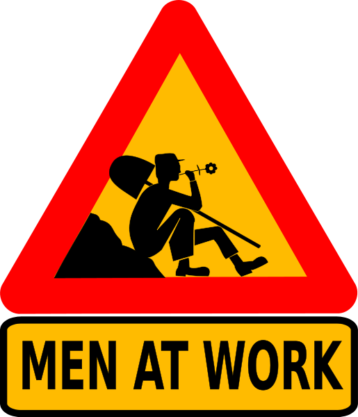 Road Sign Men At Work (515x600), Png Download
