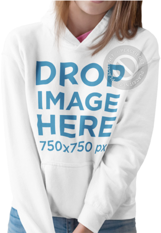 Girl Wearing A Pullover Hoodie Mockup While Cropped - Hoodie (640x480), Png Download