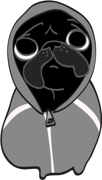 Hewston The Pug Messages Sticker-0 - George Hewston (618x618), Png Download