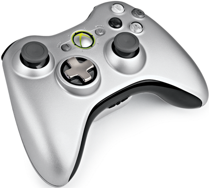 Xb360 Siliver Wireless Controler - Microsoft Xbox 360 Wireless Controller And Play (420x420), Png Download