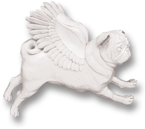 Pugs Might Fly Wall Hangings Set Of 3 White Pug Wall - Pug (480x480), Png Download