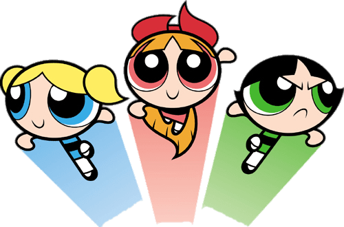 Powerpuff Girls Flying Away - Powerpuff Girls Flying (500x330), Png Download