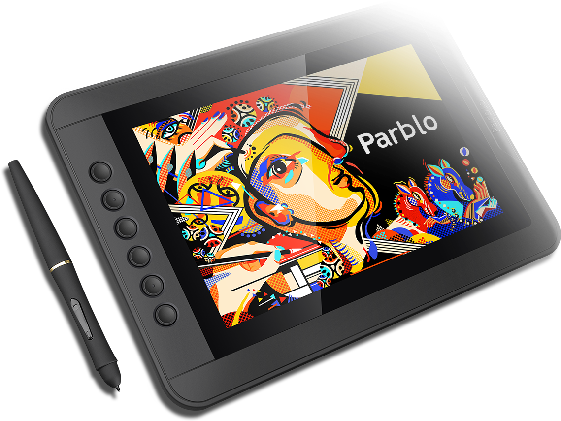 1" Super Portable Graphic Monitor - Parblo Mast 10 (1286x892), Png Download