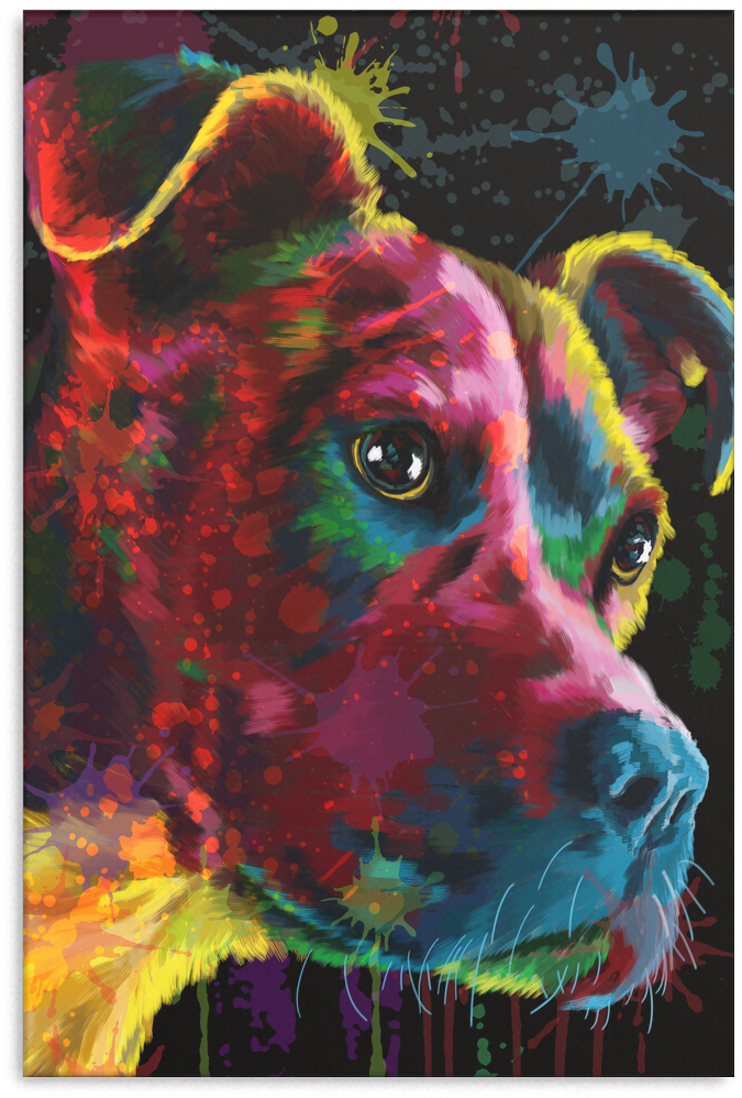 Pitbull Canvas Wrap 2402hv - Dog (1024x1024), Png Download