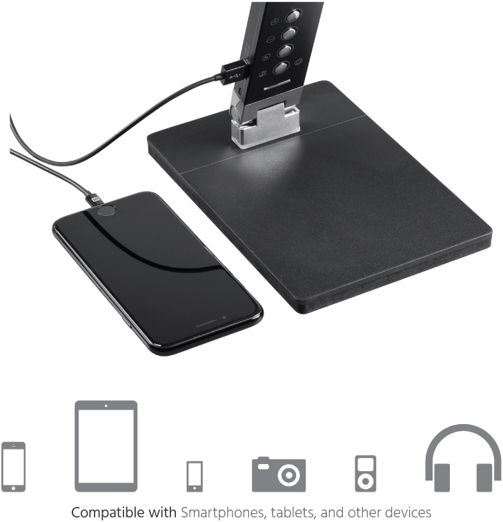 Monoprice Led Aluminum Desk Lamp, Black (729x757), Png Download