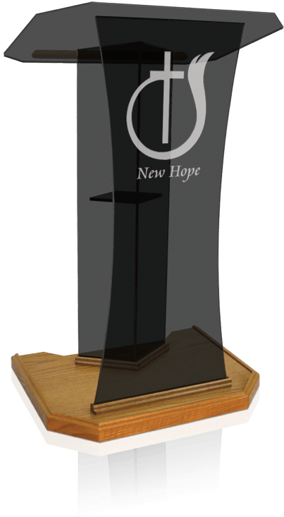 Weight = 75 Lbs, Glass Speaker - Glass Pulpit (403x733), Png Download