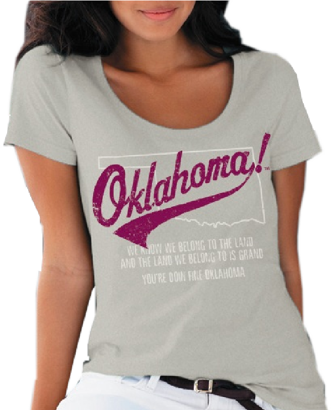 Oklahoma Ladies Silver Scoop Neck Tee - Oklahoma Tshirt (800x800), Png Download