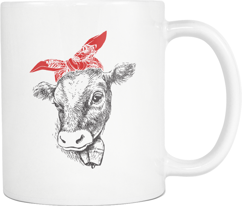 Cute Cow Mug - Cattle (1024x1024), Png Download