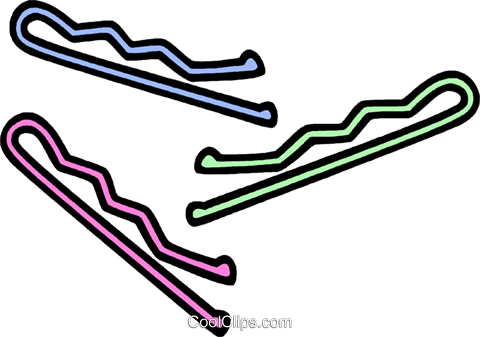 Hair Bobby Pin Royalty Free Vector Clip Art Illustration - Bobby Pin Clip Art (480x337), Png Download