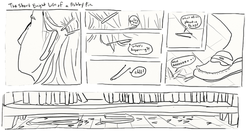 "bobby Pin" - Carly Maslowski - Sketch (691x518), Png Download