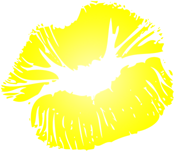 Big Yellow Lips Postcards Whee - Big White Lips Throw Pillow (350x350), Png Download