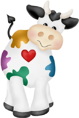 Funny Cow Clip Art - Vaca Tierna En Dibujo (400x400), Png Download