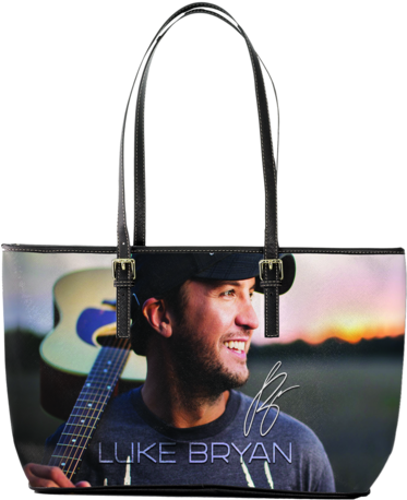 Luke Bryan Large Leather Tote - Tote Bag (372x480), Png Download