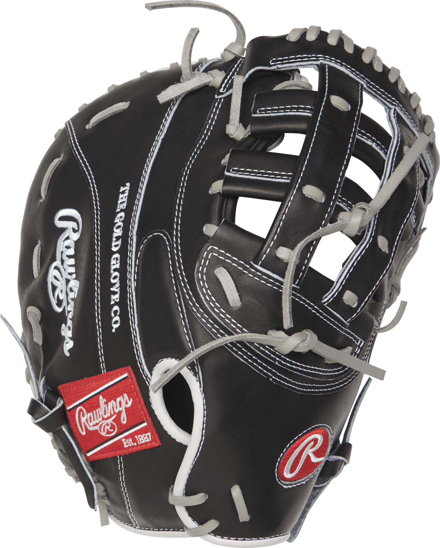 Black And Grey Rawlings Heart Of The Hide First Base - Baseball Glove (1400x1744), Png Download