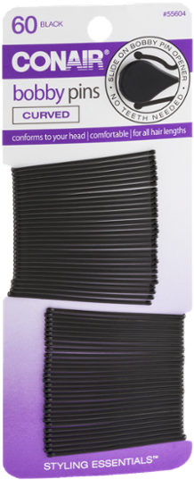 Conair Black Bobby Pins In Tub, 500 Count (600x600), Png Download