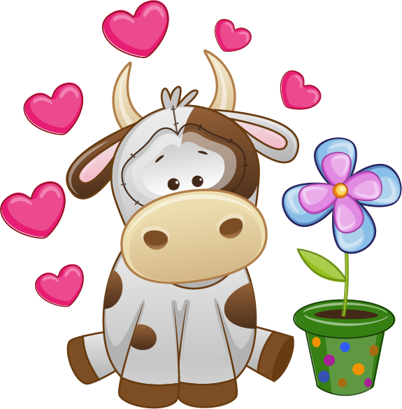 Фото, Автор Missis - Vaca Enamorada Dibujo (575x584), Png Download