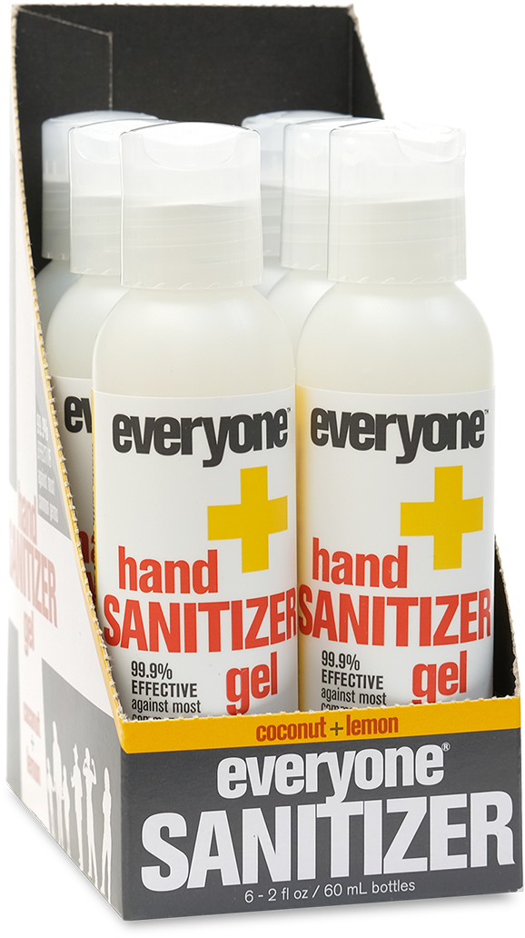 Everyone Coconut & Lemon Hand Sanitizer Gel 6 Pack - Everyone Hand Sanitizer, Gel, Coconut + Lemon - 2 Fl (1500x1500), Png Download