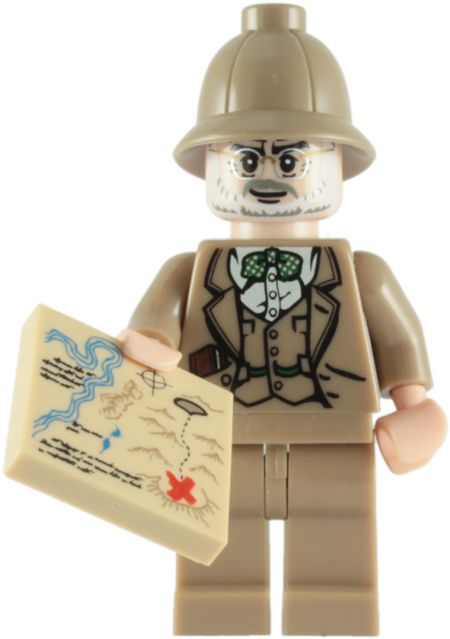 Lego Henry Jones Senior Minifigure With Grail Map - Minifig Lego Indiana Jones (700x700), Png Download