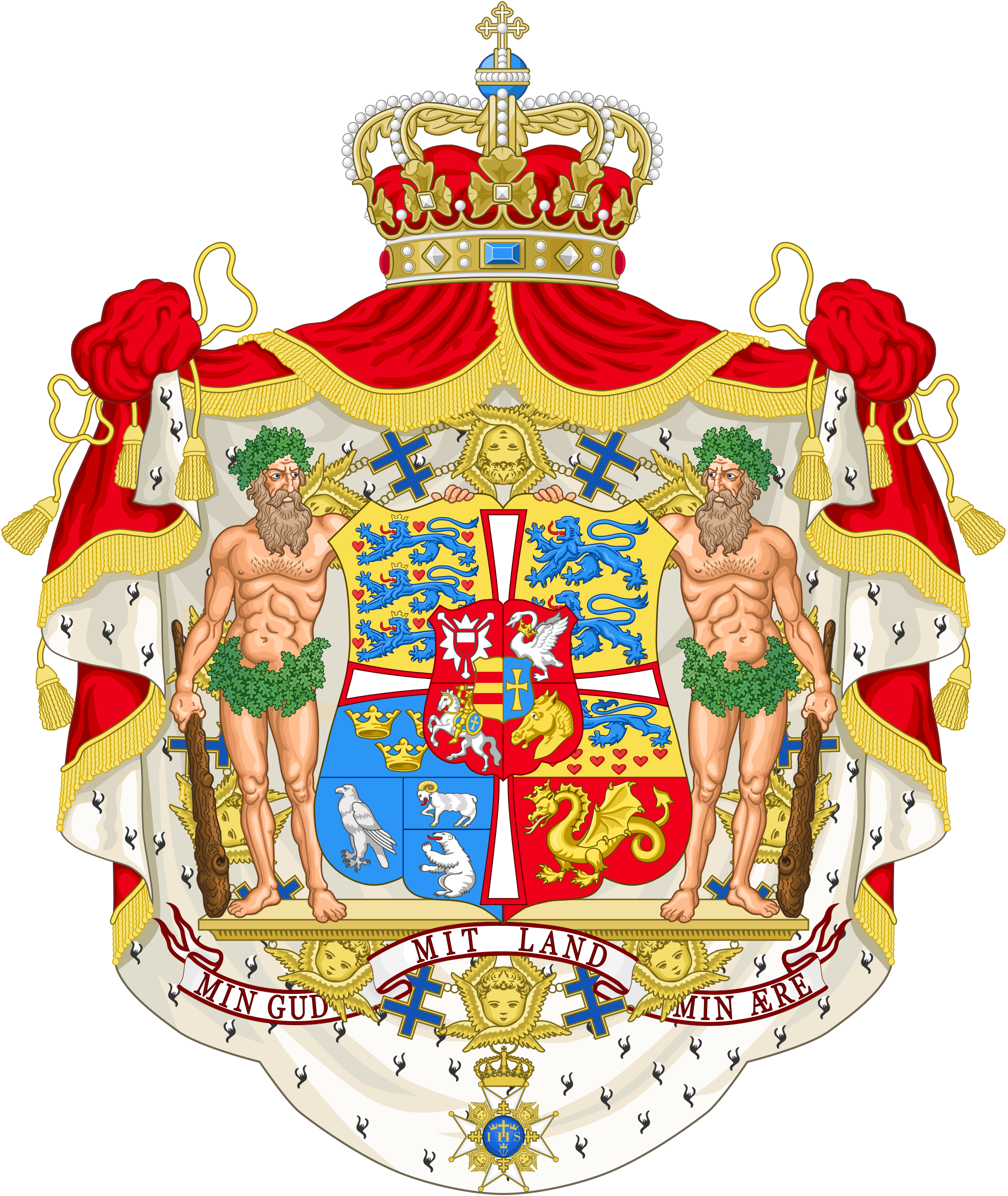 A Thoroughly "modern" Royal Family - Queen Margrethe Coat Of Arms (505x599), Png Download