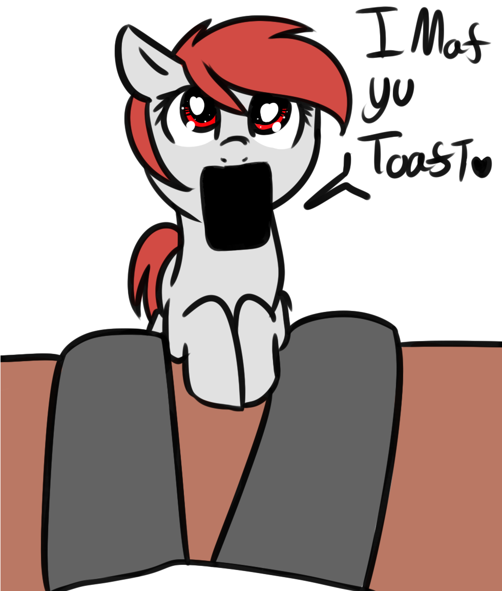 Neuro, Bread, Burnt, Burnt Toast, Dialogue, Female, - Cartoon (979x1165), Png Download