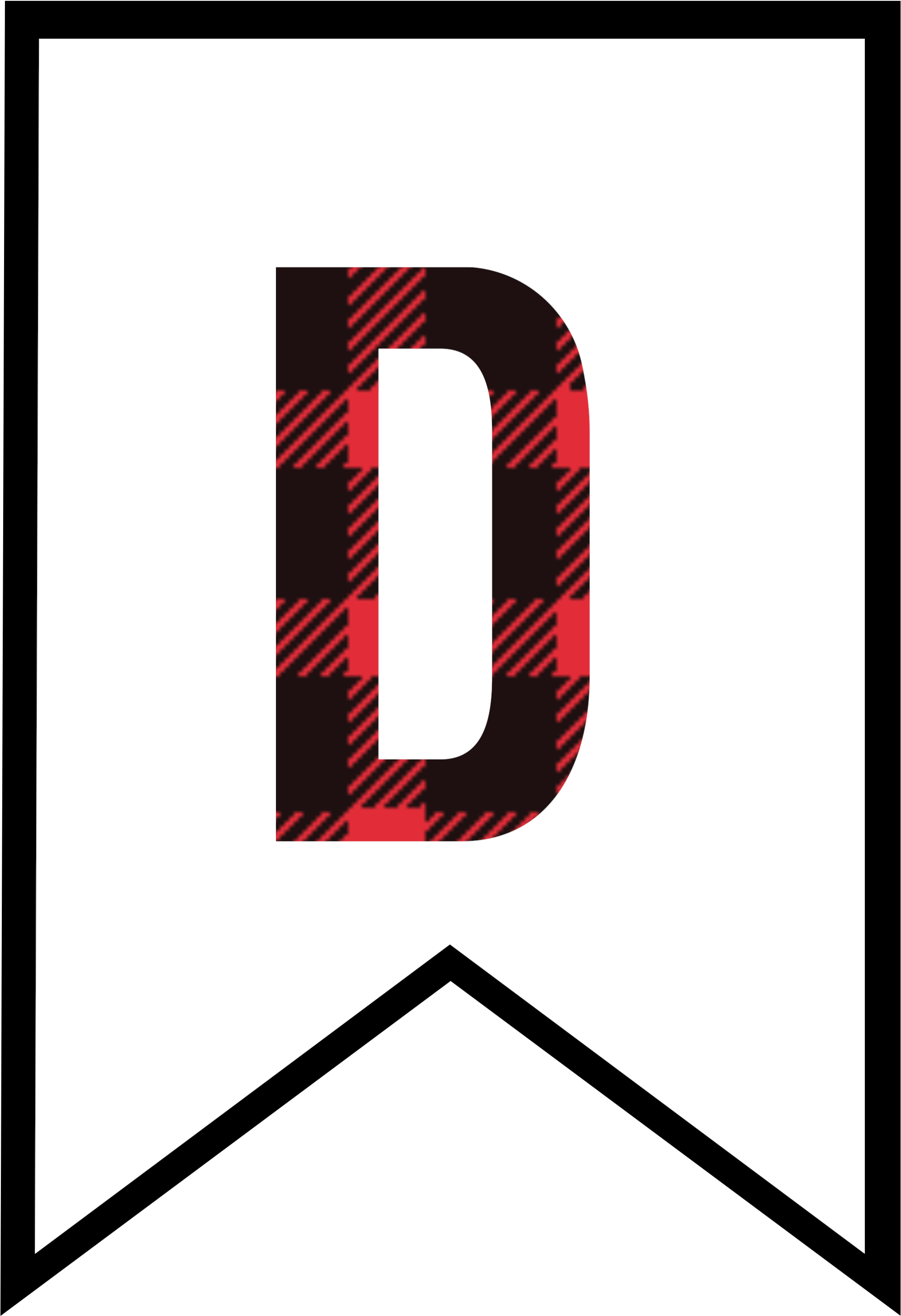 C Buffalo Plaid Banner Letter - Buffalo Plaid Letter N (2083x2986), Png Download