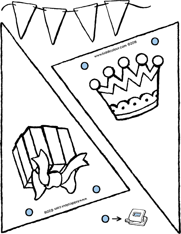 Birthday Flags - Drawing (620x800), Png Download