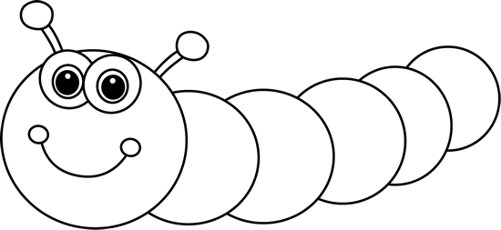 Caterpillar Clipart Outline - Caterpillar Clipart Black And White (550x253), Png Download