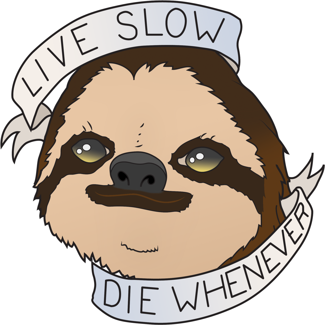 Looking Up Sloths With Motivational Quotes - Go Slow Die Whenever (1280x1287), Png Download