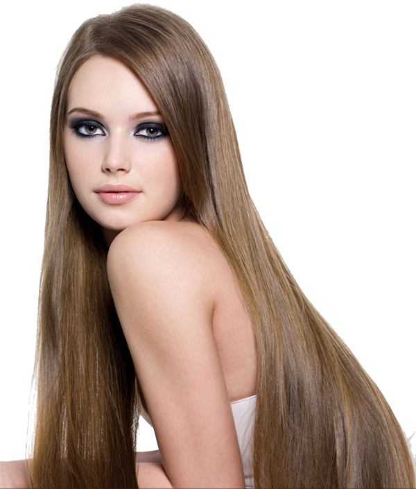 Girl With Straight Long Hair (600x705), Png Download