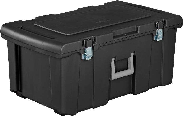 Trunk - Sterilite 16 Gallon Footlocker, Black 18429001 (790x506), Png Download